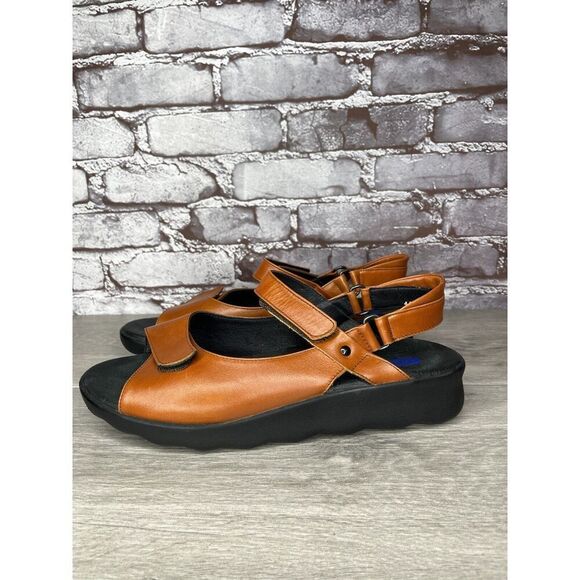 Wolky Brown Leather Strappy Comfort Wedge Ankle Strap Sandals Women 42EU/11M US - Picture 14 of 16